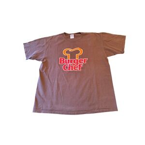 Burger Chef T Shirt Brown‎ Adult XL Anvil Pre Shrunk Cotton Short Sleeve Tee